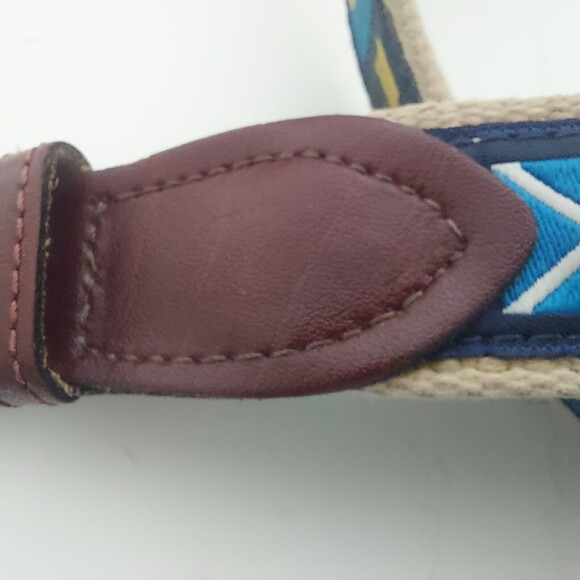 Ribbon Belt Mens Size XL Leather 41" Golf Sailing Casual Skippers Nautical Flag - Picture 4 of 9